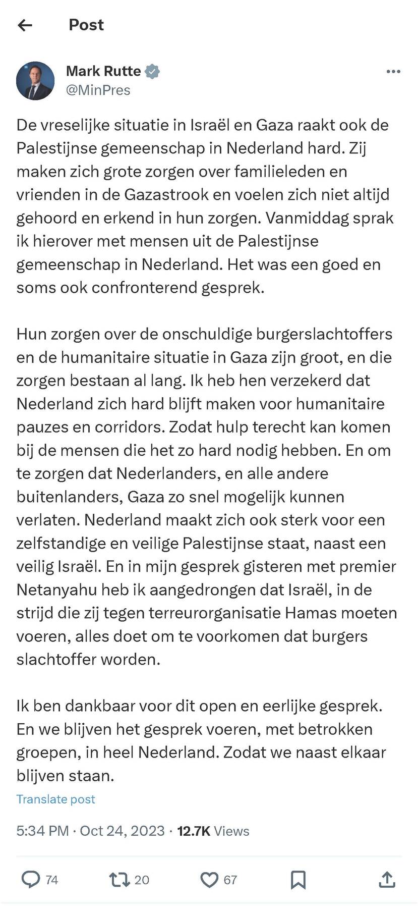 Rutte op X