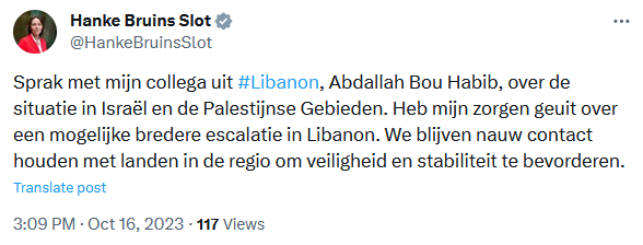 Minister Bruins Slot gesprek met Abdallah Bou Habib