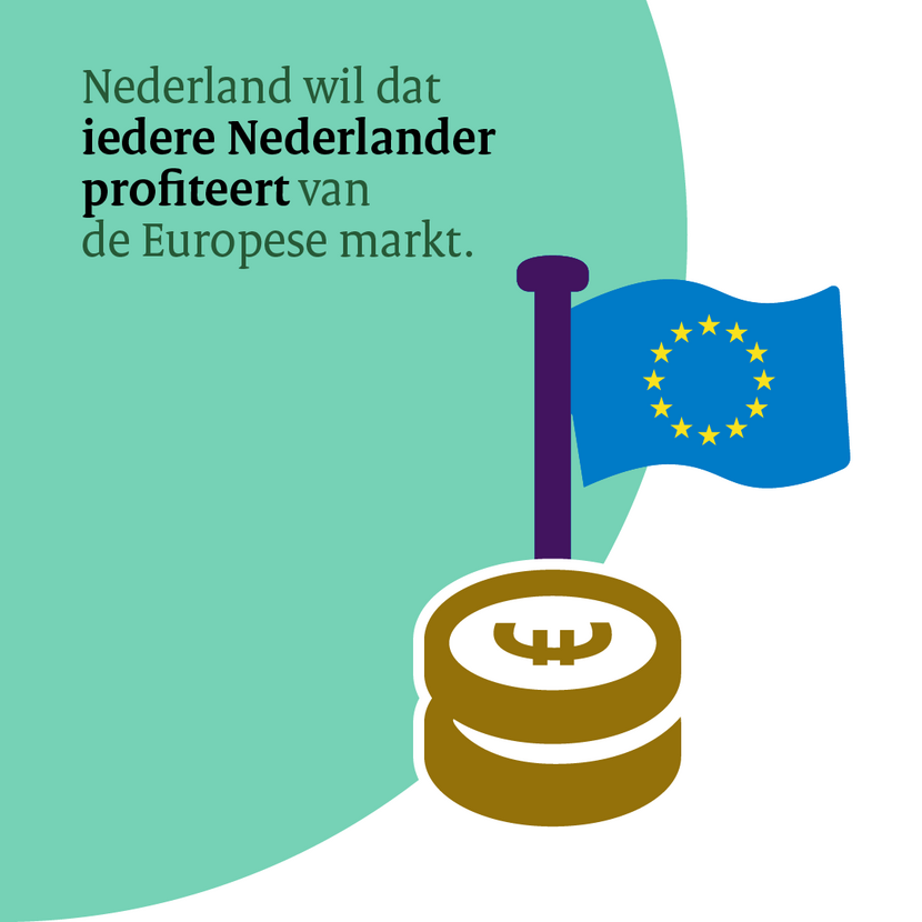 Nederland wil dat iedere Nederlander profiteert van de Europese markt.