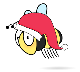 Kerstgroet met bij