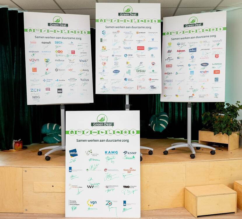 Ondertekenborden Green Deal Samen werken aan duurzame zorg 8 december 2022